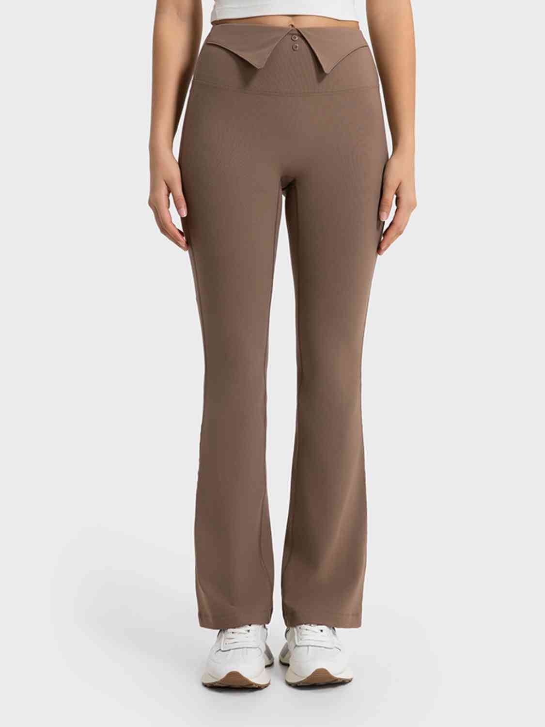 Millennia Wide Waistband Bootcut Sport Pants - FitFemme.Shop
