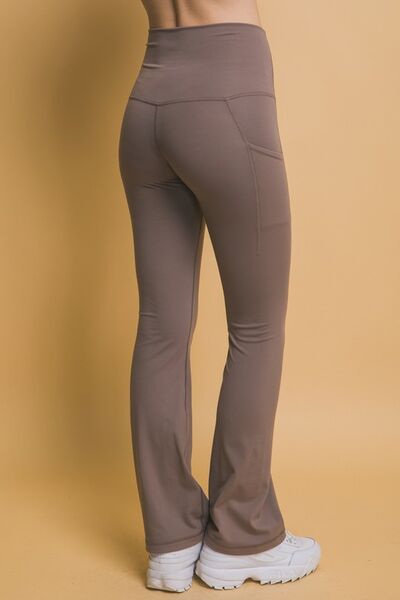 Love Tree High Waist Flare Active Leggings with Side Pockets - FitFemme.Shop