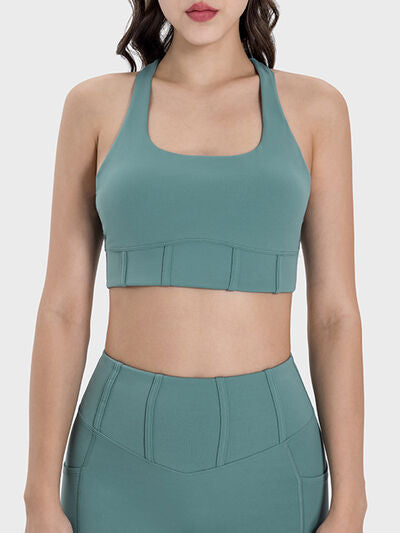 Millennia Square Neck Wide Strap Active Tank - FitFemme.Shop