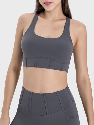 Millennia Square Neck Wide Strap Active Tank - FitFemme.Shop