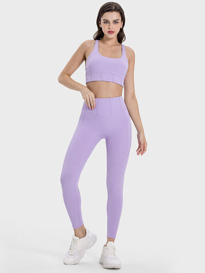 Millennia Square Neck Wide Strap Active Tank - FitFemme.Shop