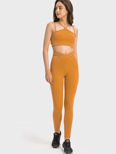 Millennia Crisscross Cutout Sports Leggings - FitFemme.Shop