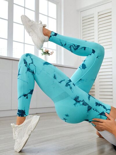 Printed High Waist Active Leggings - FitFemme.Shop