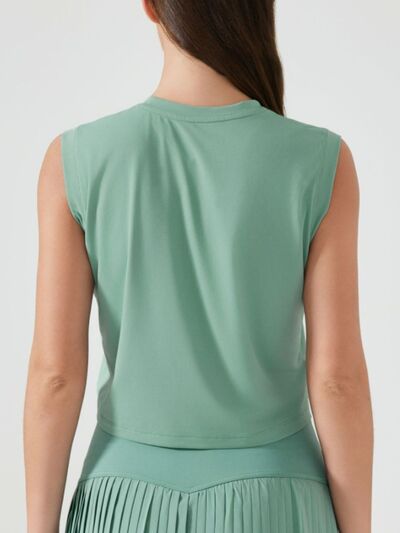 Millennia Round Neck Cropped Active Tank - FitFemme.Shop
