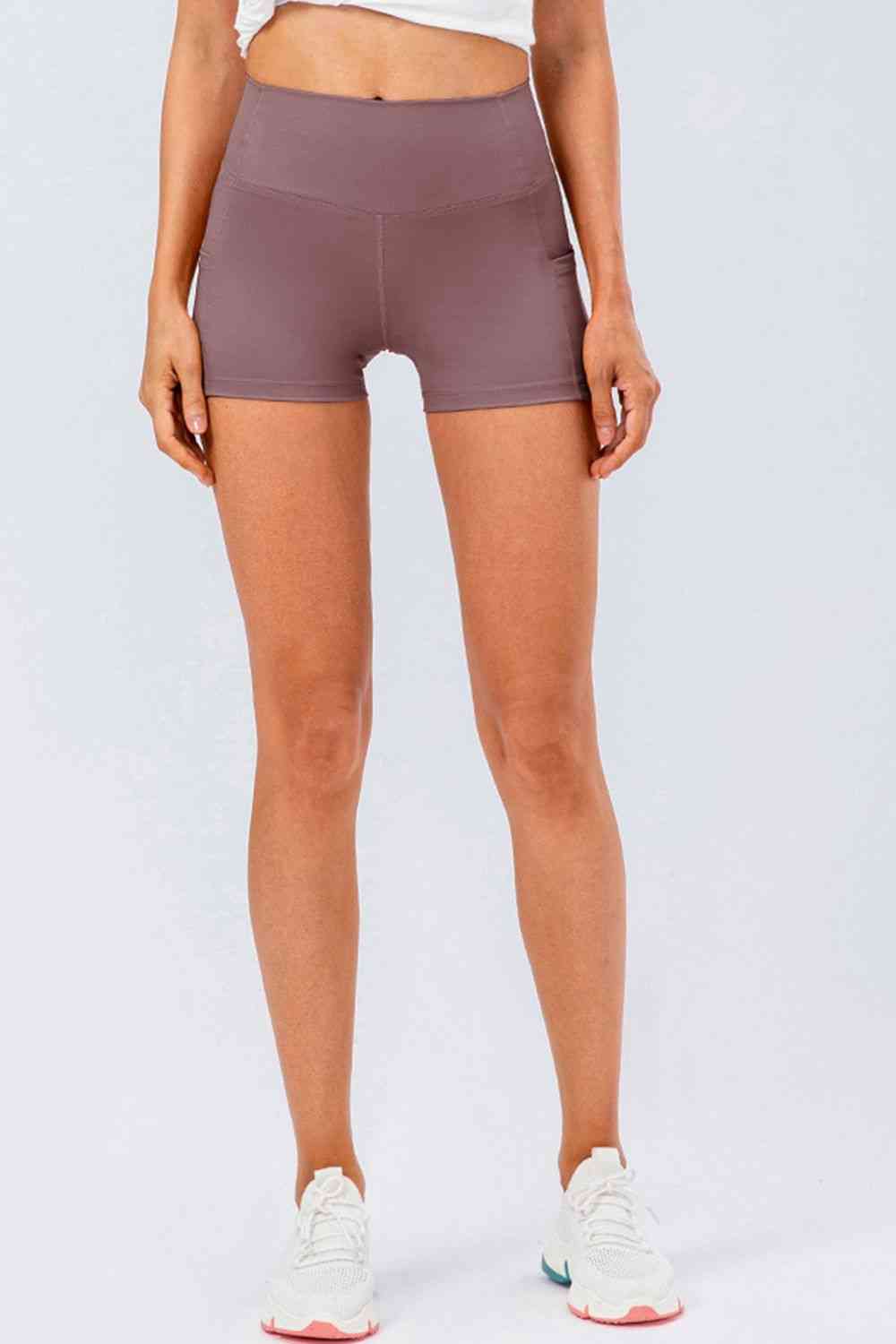 Slim Fit Wide Waistband Sports Shorts - FitFemme.Shop