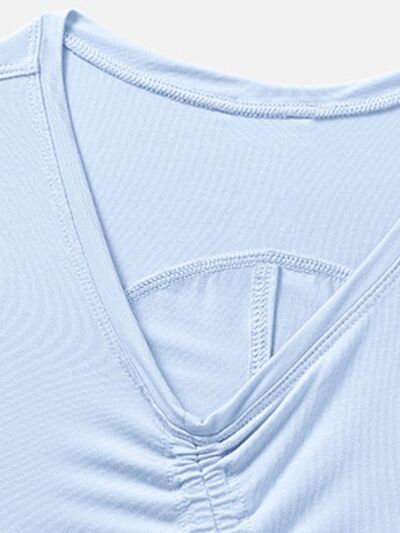 Millennia Drawstring Ruched Wide Strap Active Tank - FitFemme.Shop