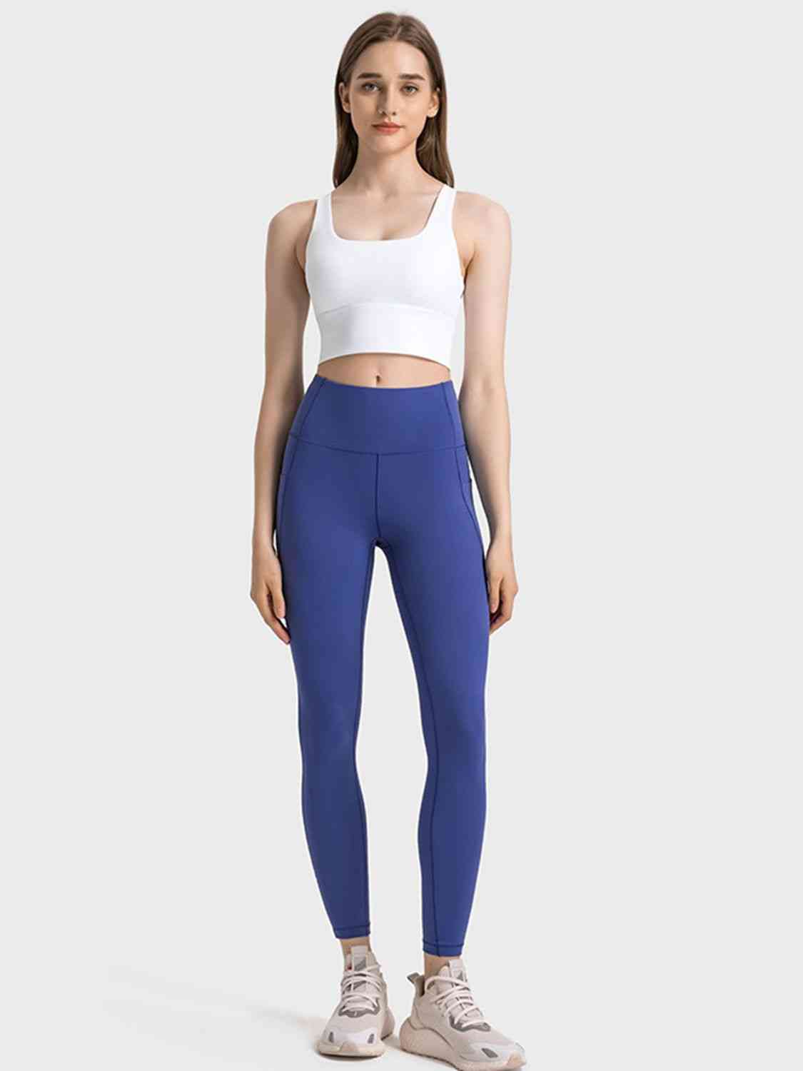 Millennia Scoop Neck Crisscross Straps Sports Bra - FitFemme.Shop