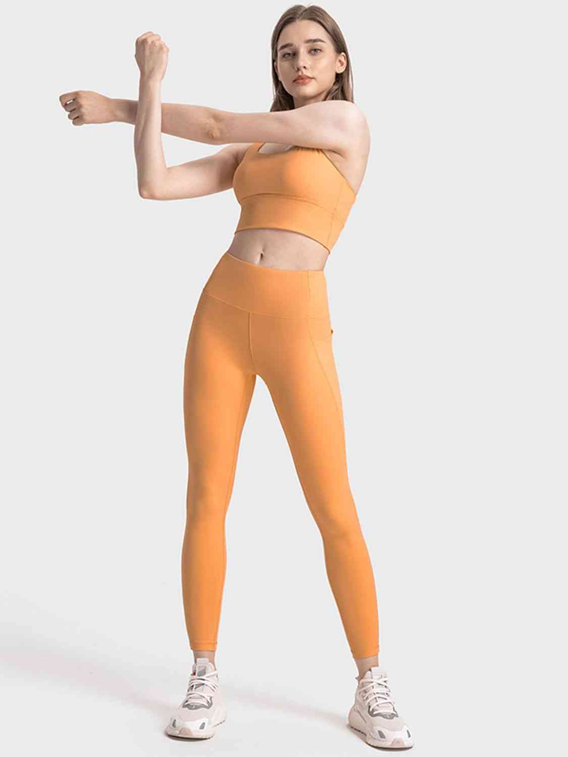 Millennia Scoop Neck Crisscross Straps Sports Bra - FitFemme.Shop