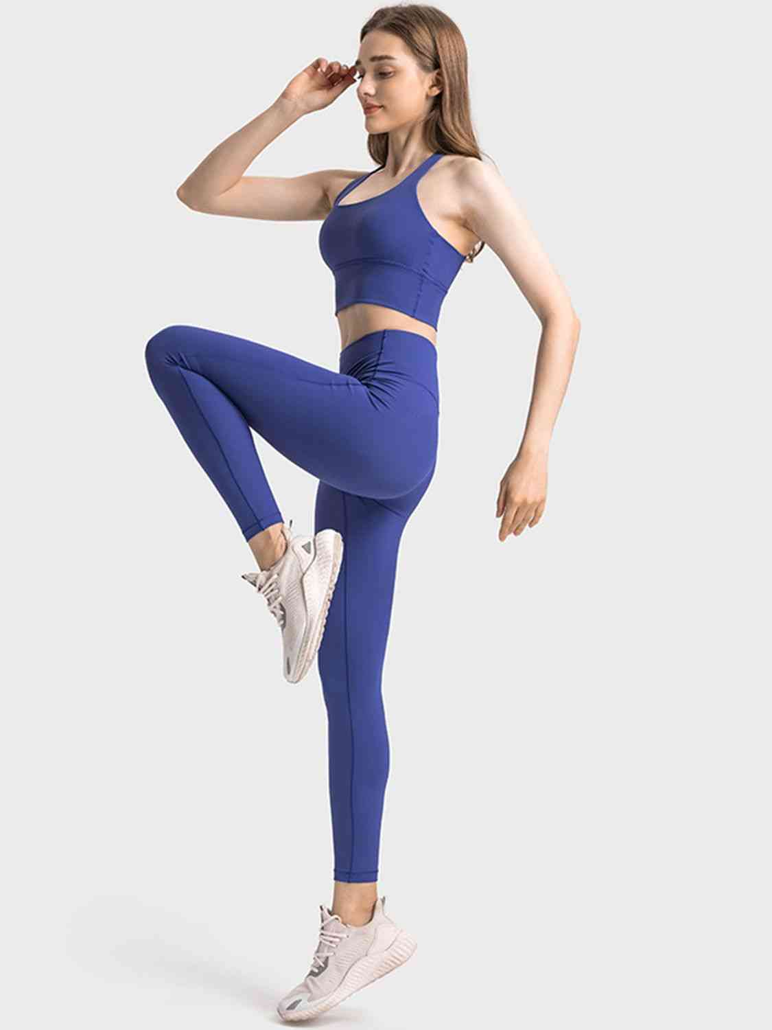Millennia Scoop Neck Crisscross Straps Sports Bra - FitFemme.Shop