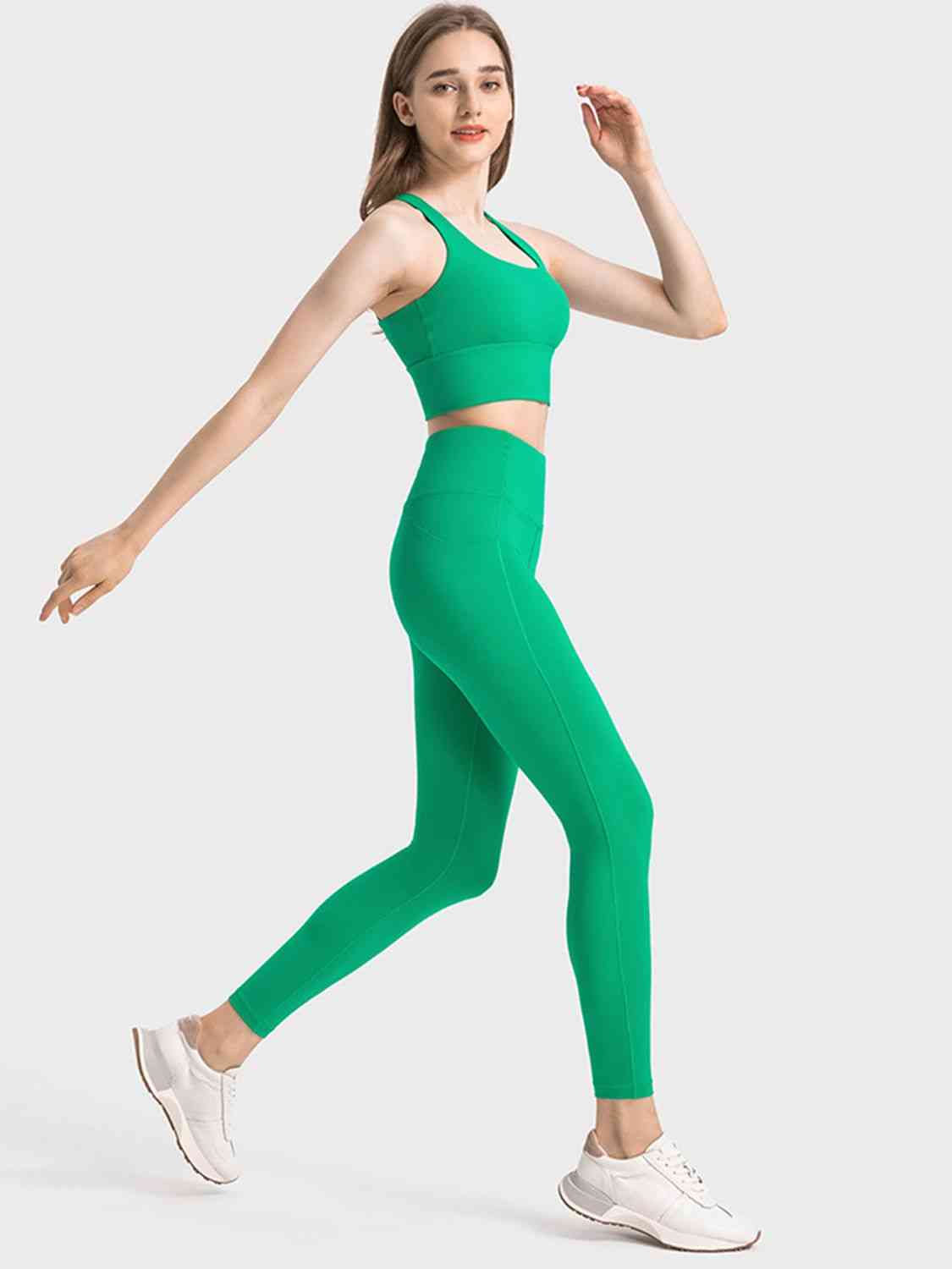 Millennia Scoop Neck Crisscross Straps Sports Bra - FitFemme.Shop