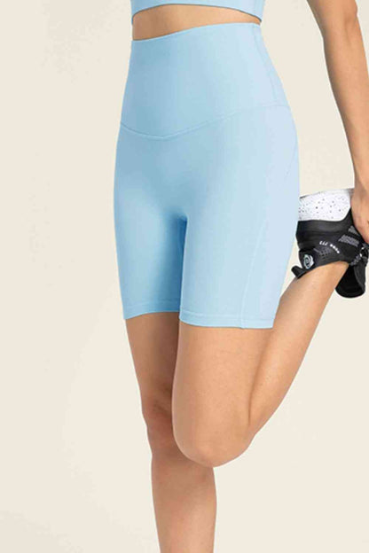 Millennia Seamless High-Rise Wide Waistband Biker Shorts - FitFemme.Shop