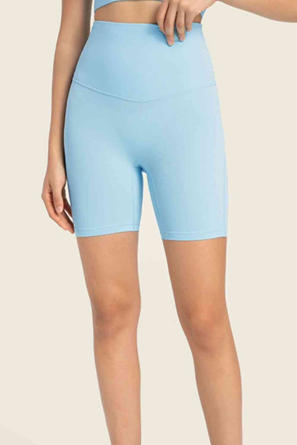Millennia Seamless High-Rise Wide Waistband Biker Shorts - FitFemme.Shop