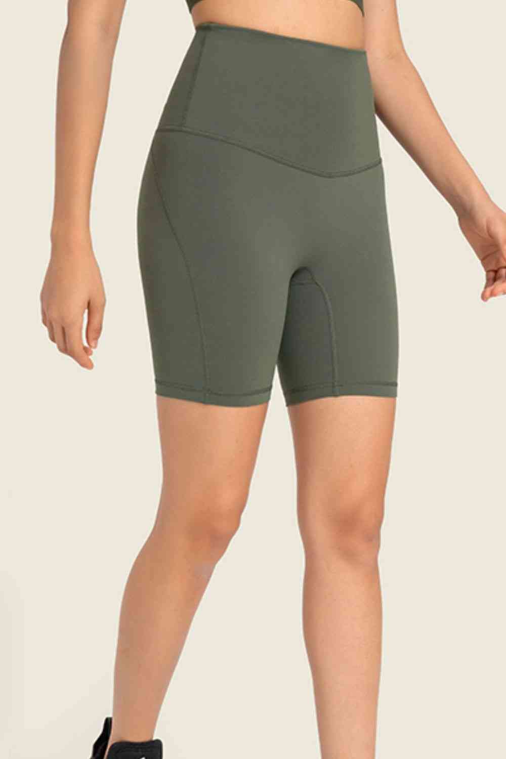 Millennia Seamless High-Rise Wide Waistband Biker Shorts - FitFemme.Shop