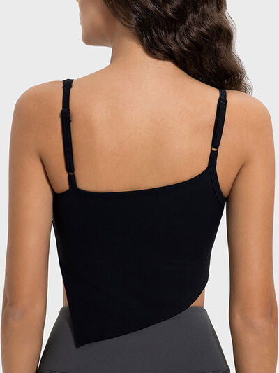 Millennia Slit Asymmetrical Neck Active Cami - FitFemme.Shop