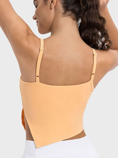 Millennia Slit Asymmetrical Neck Active Cami - FitFemme.Shop
