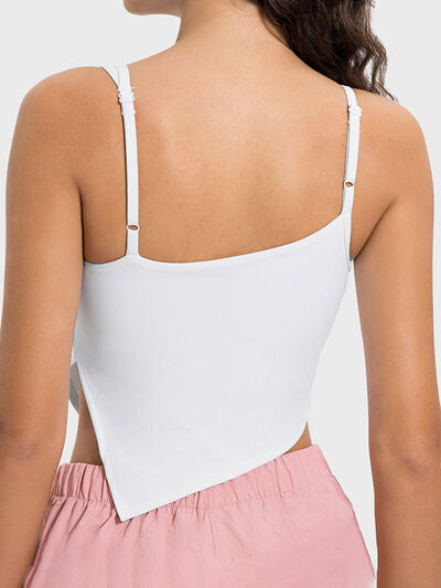 Millennia Slit Asymmetrical Neck Active Cami - FitFemme.Shop