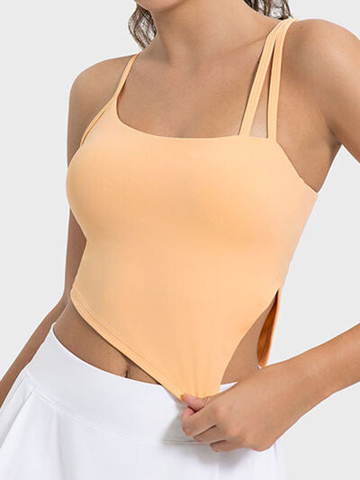 Millennia Slit Asymmetrical Neck Active Cami - FitFemme.Shop