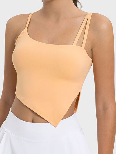 Millennia Slit Asymmetrical Neck Active Cami - FitFemme.Shop
