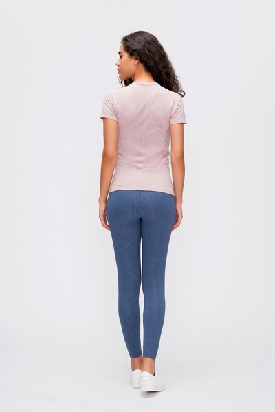 Millennia Round Neck Short Sleeve Active T-Shirt - FitFemme.Shop