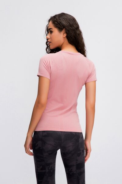Millennia Round Neck Short Sleeve Active T-Shirt - FitFemme.Shop
