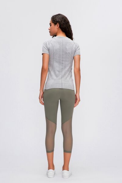 Millennia Round Neck Short Sleeve Active T-Shirt - FitFemme.Shop