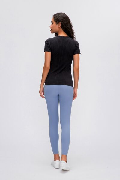Millennia Round Neck Short Sleeve Active T-Shirt - FitFemme.Shop