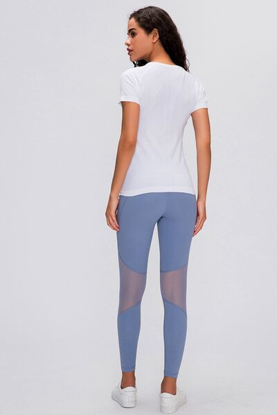 Millennia Round Neck Short Sleeve Active T-Shirt - FitFemme.Shop