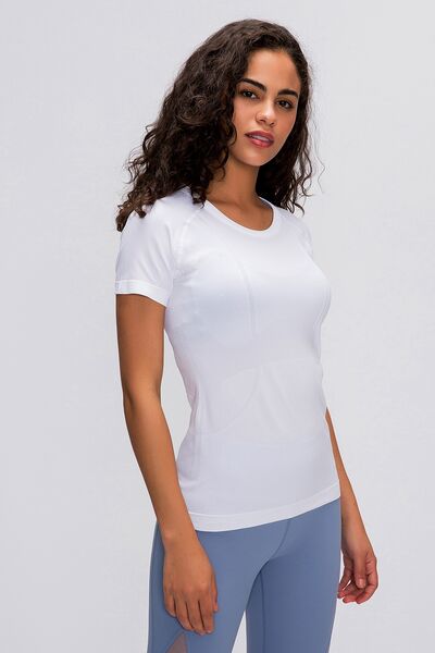 Millennia Round Neck Short Sleeve Active T-Shirt - FitFemme.Shop