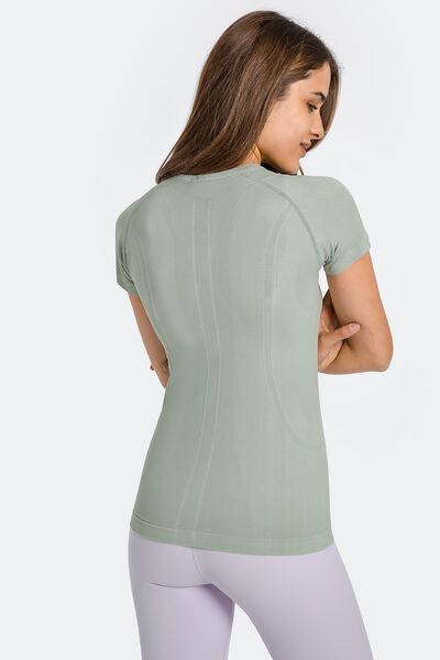 Millennia Round Neck Short Sleeve Active T-Shirt - FitFemme.Shop