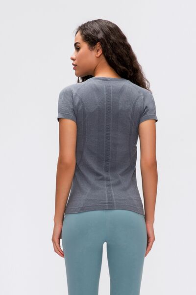Millennia Round Neck Short Sleeve Active T-Shirt - FitFemme.Shop