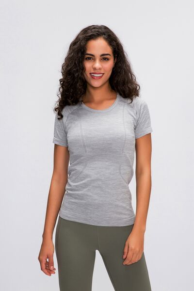 Millennia Round Neck Short Sleeve Active T-Shirt - FitFemme.Shop