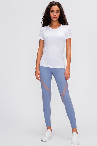 Millennia Round Neck Short Sleeve Active T-Shirt - FitFemme.Shop