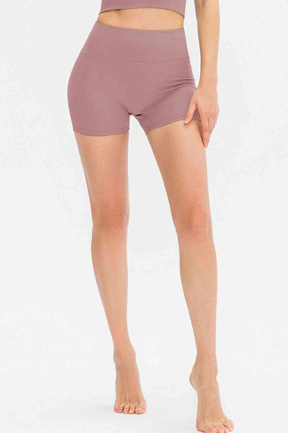 Slim Fit Wide Waistband Sports Shorts - FitFemme.Shop