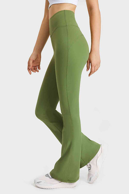 Millennia Elastic Waist Flare Yoga Pants - FitFemme.Shop
