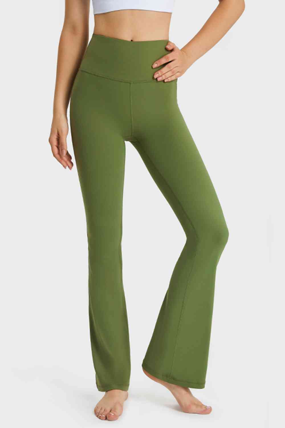 Millennia Elastic Waist Flare Yoga Pants - FitFemme.Shop