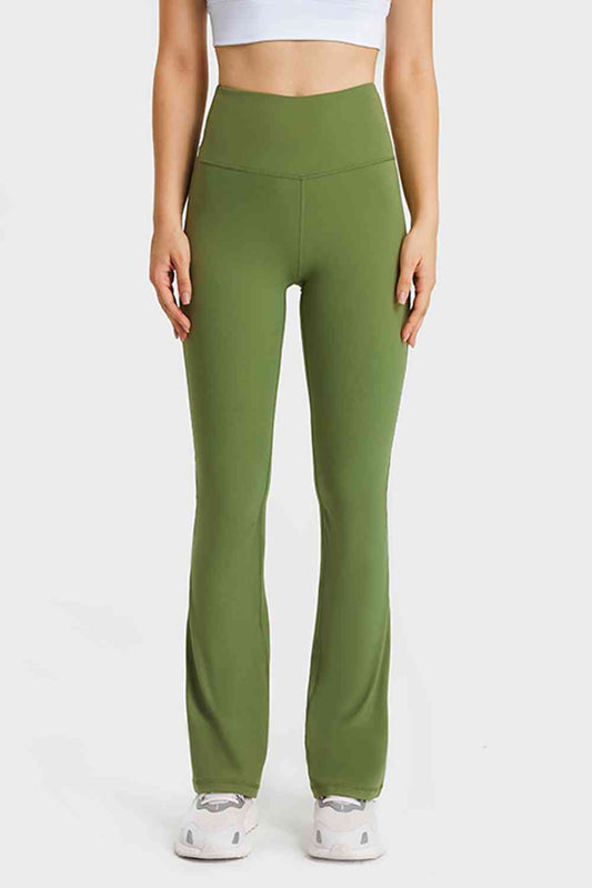 Millennia Elastic Waist Flare Yoga Pants - FitFemme.Shop
