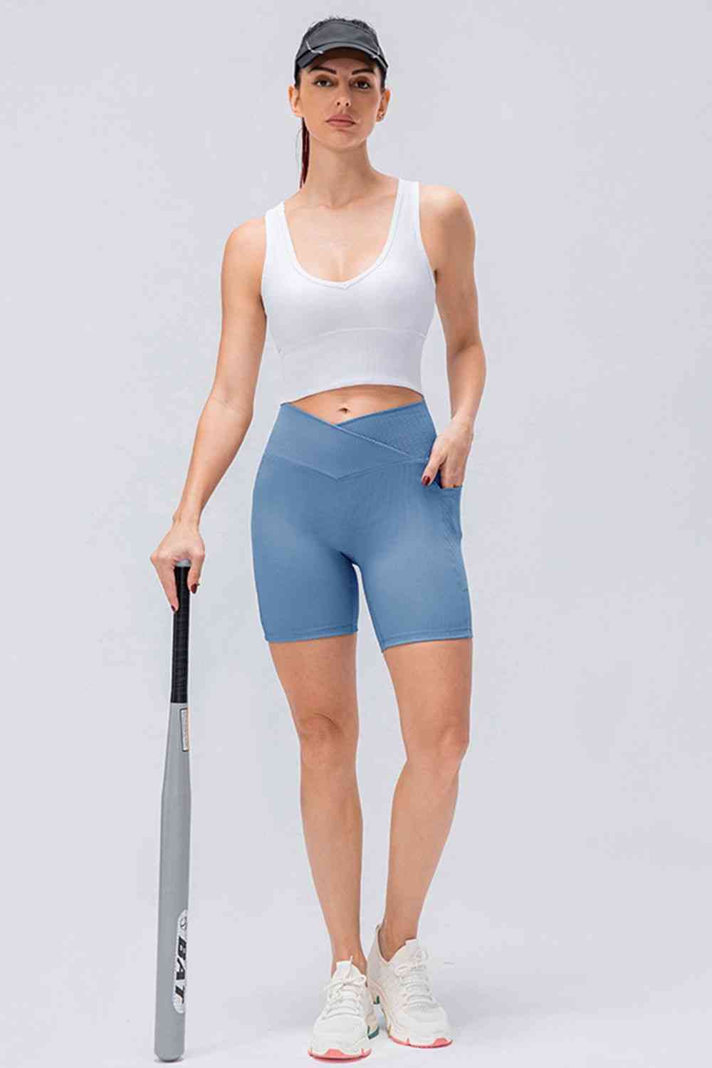 Slim Fit V-Waistband Sports Shorts - FitFemme.Shop