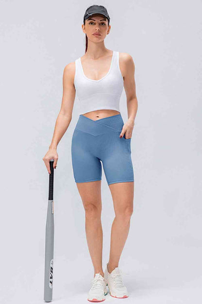 Slim Fit V-Waistband Sports Shorts - FitFemme.Shop