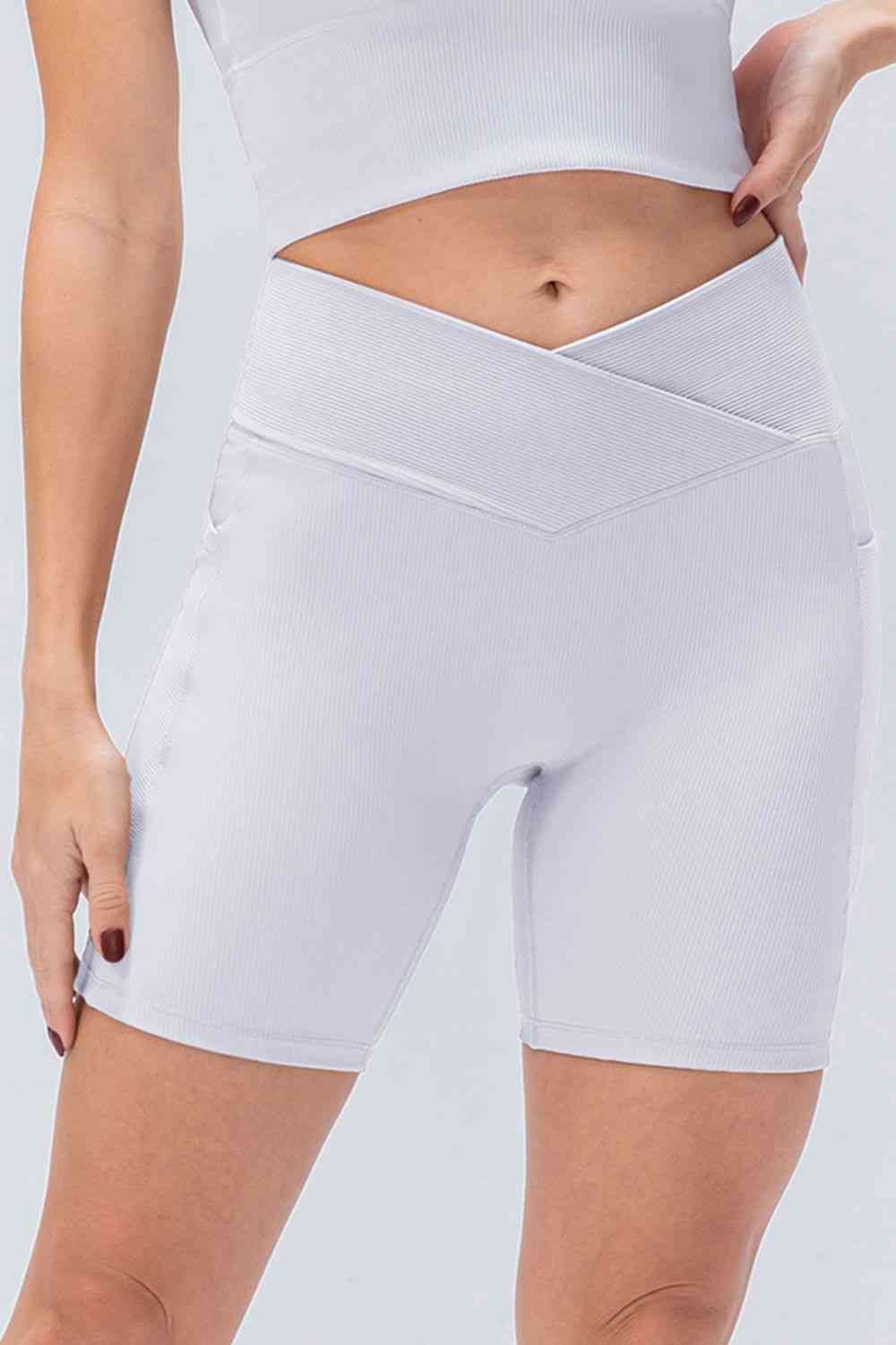 Slim Fit V-Waistband Sports Shorts - FitFemme.Shop