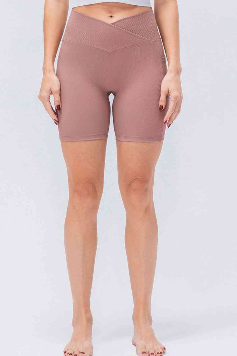 Slim Fit V-Waistband Sports Shorts - FitFemme.Shop