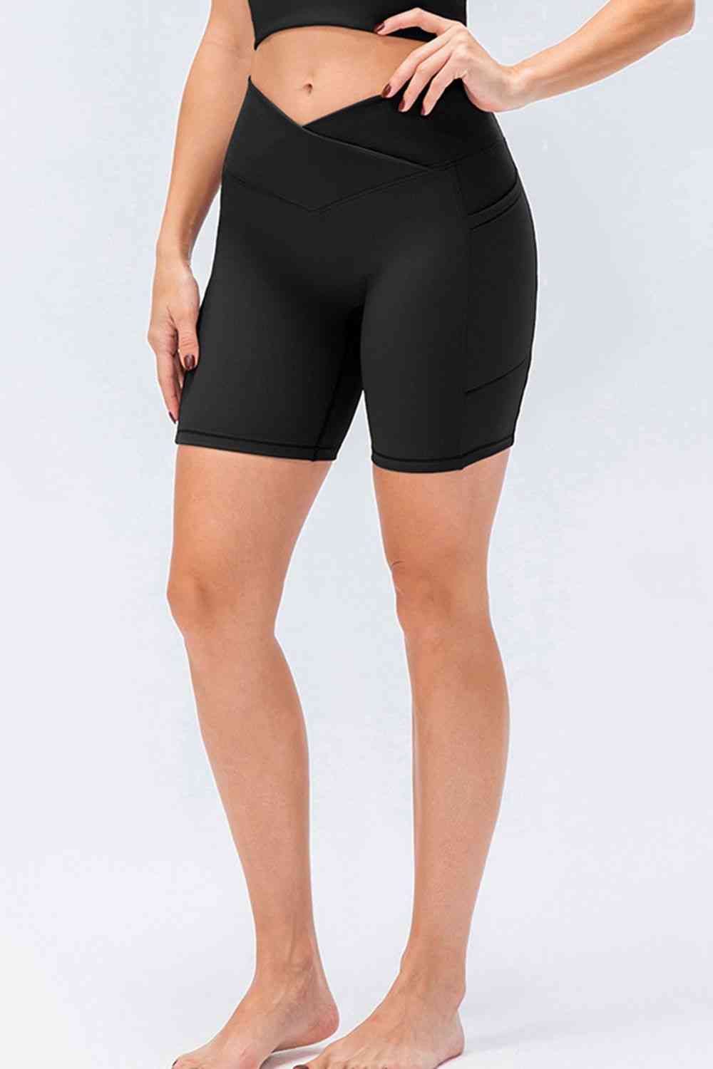 Slim Fit V-Waistband Sports Shorts - FitFemme.Shop