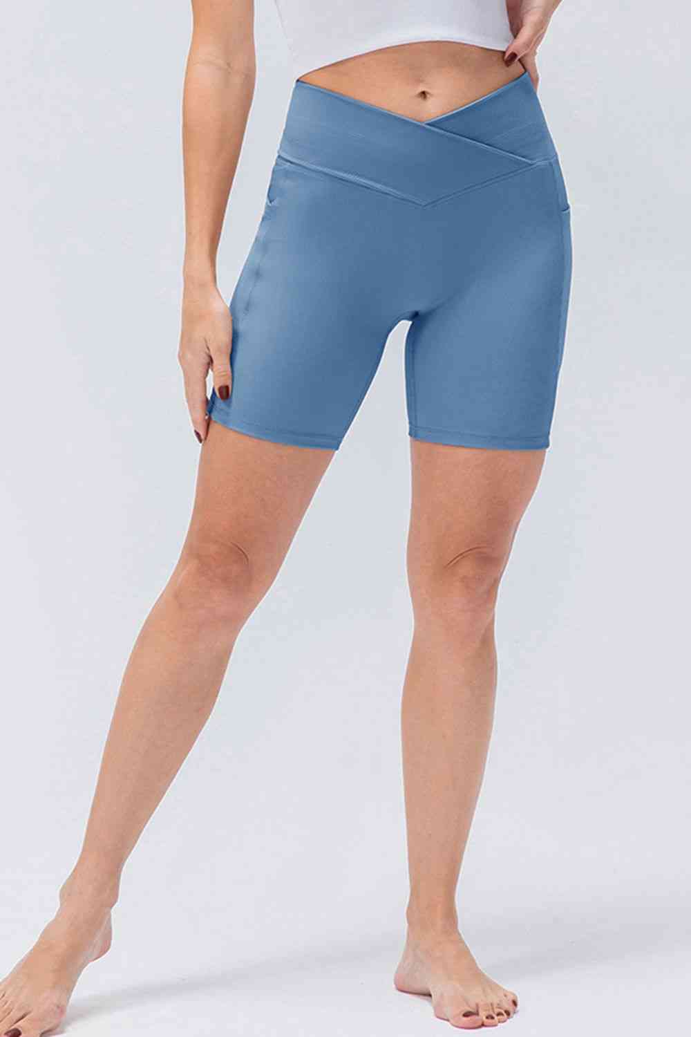 Slim Fit V-Waistband Sports Shorts - FitFemme.Shop