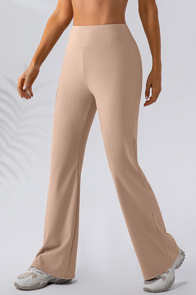 High Waist Straight Active Pants - FitFemme.Shop