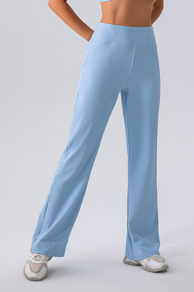 High Waist Straight Active Pants - FitFemme.Shop