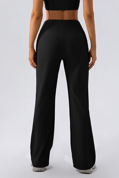 High Waist Straight Active Pants - FitFemme.Shop