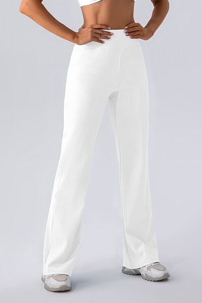 High Waist Straight Active Pants - FitFemme.Shop