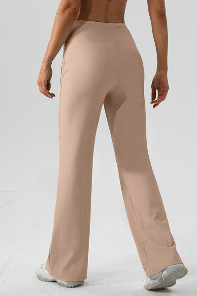 High Waist Straight Active Pants - FitFemme.Shop