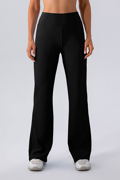 High Waist Straight Active Pants - FitFemme.Shop