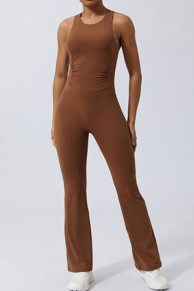 Crisscross Wide Strap Sleeveless Jumpsuit - FitFemme.Shop