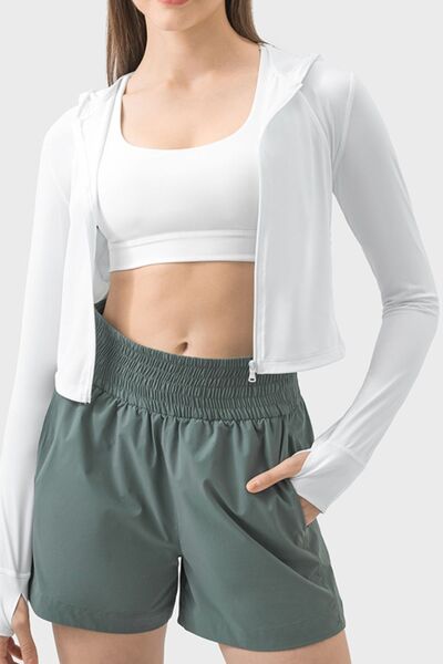 Millennia Zip Up Hooded Long Sleeve Active Outerwear - FitFemme.Shop